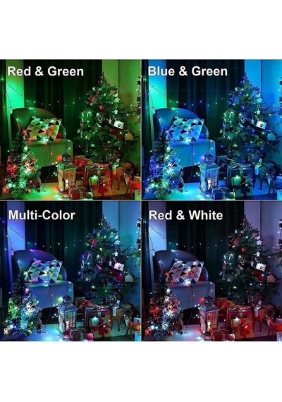 Renkli 10 Metre 100'lü Ledli Yılbaşı Ağaç Işık 8 Fonksiyonlu Rgb Çok Renkli