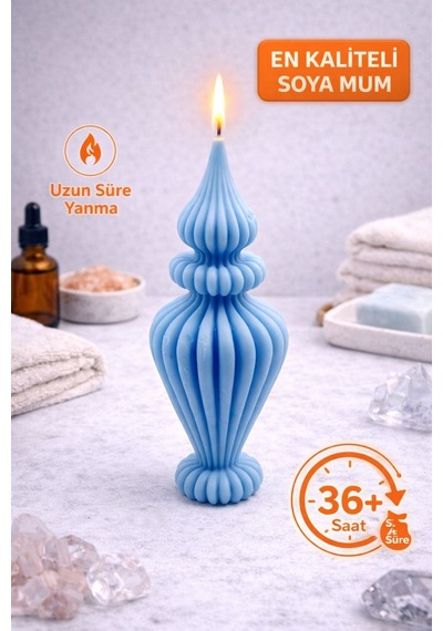 Dekoratif Lüks Soya Mum,el Yapımı Doğal Mum,uzun Yanma Süreli Modern Ev Hediyesi,ev Süsü Mavi 210 G Mavi