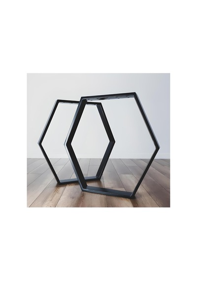 Altıgen Metal Masa Ayağı 70 Cm Siyah Masa Ayağı Siyah Siyah