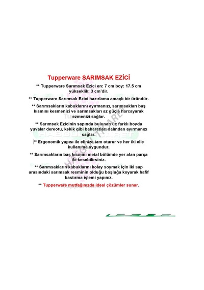 Tupperware Sarımsak Ezici Hsgl