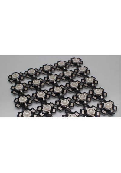 3W Uv Led 395-400Nm 10-15 Lumen 700 Mah 3.4-3.6V 20Mm Pcb Yıldız