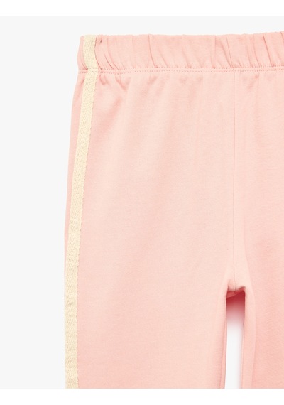 Koton Fiyonklu Beli Lastikli Pamuklu Şardonlu Jogger Eşofman Altı Pembe 7wmg40016ak Gül