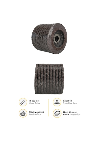 Rdf11540 Alüminyum Oksit Flap Disk 115 Mm - Kum: 40 - 10 Adet