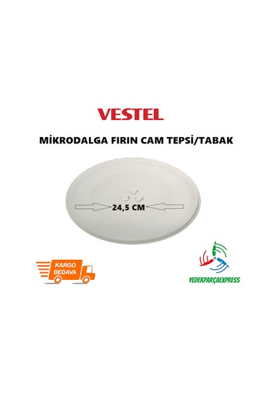 Vestel-Regal-Altus Uyumlu-Hotpoint Mikrodalga Firin Cam Tepsi/Tabak 24,5 - 419549526