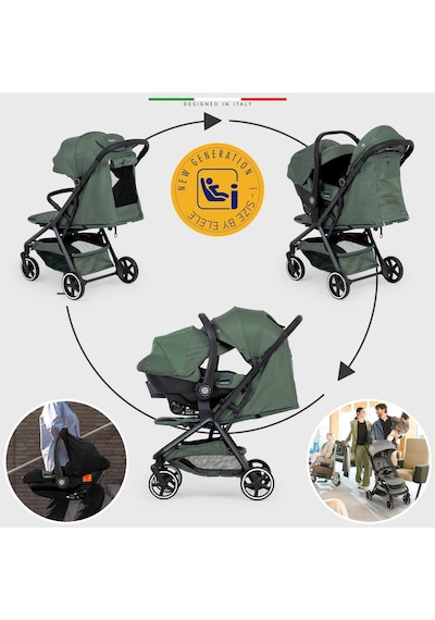 Elele Cabina Kabin Tipi Travel Sistem Bebek Arabası Yeşil