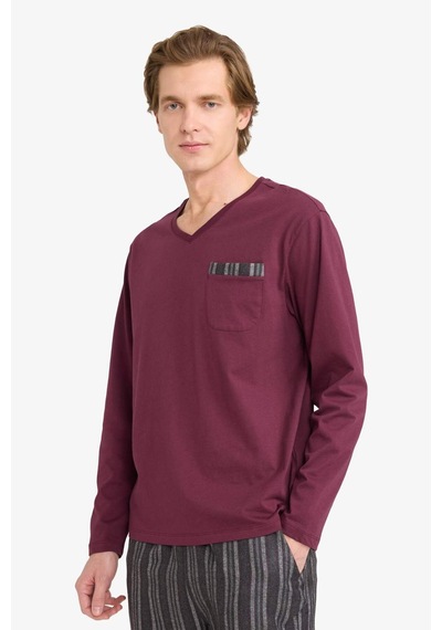 Defacto Regular Fit Çizgili Uzun Kollu 2li Flanel Takım G8179ax26spbr170 Bordo-br170