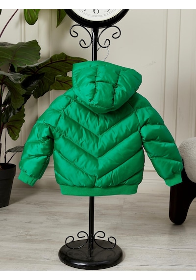 Benitto Kids Erkek Bebek Kapüşonlu Kışlık Mont 51332 Yeşil