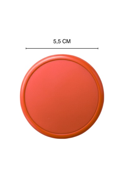 Turuncu Çocuk Odası Mobilya Kulbu - 55 MM - Abs Plastik Tekli Düğme Dolap ve Çekmece Kulpu Turuncu