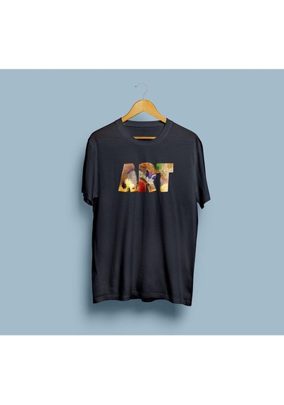 Oversize Art Yazı Tasarımı Unisex T-shirt Siyah
