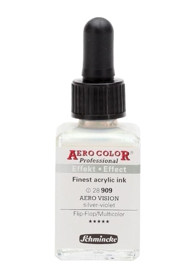 Schmincke : Aero Color Akrilik Mürekkep : 28 Ml : 909 Aero Vision Silver Violet