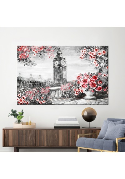 70x100cm 1 Parça Kanvas Tablo, Soyut Peyzaj Kanvas Dekor