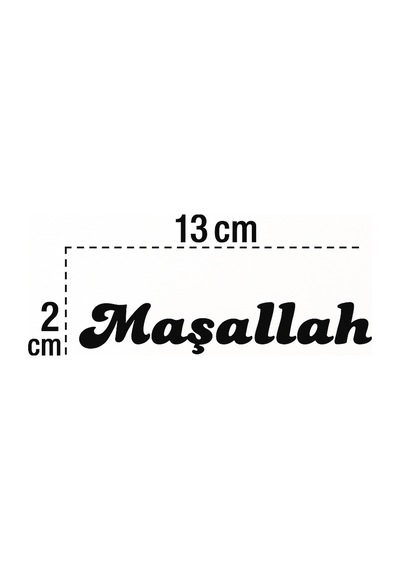 Maşallah Yazılı Oto Sticker Siyah 13x2cm Renk