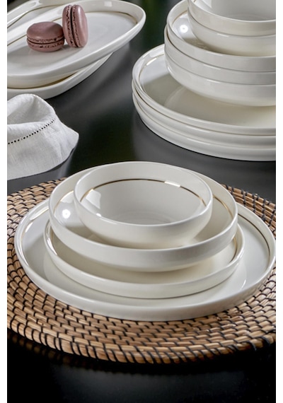 Neva N3455 Velvet Gold 28 Parça Yaldızlı Porselen Yemek Takımı