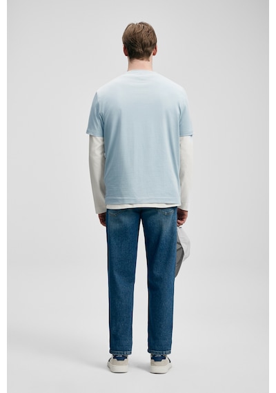 Lufian Thınk Modern Grafik T- Shirt Mavi Mavi 111020310100300