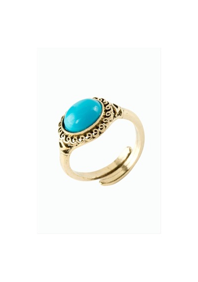 Zenviac456 Oval Doğaltaşlı Otantik Yüzük Zenviac45678 Turkuaz 95151752
