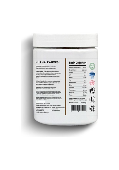 Kafeinsiz Saf Hurma Kahvesi 100g Organik Vegan Katkısız - Decaffeinated Pure Date Coffee Diğer