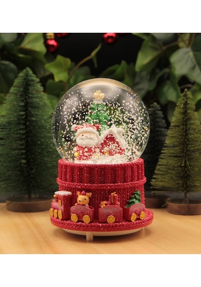 Hediyebiziz  Yılbaşı Kar Küresi Noel Işıklı Ve Müzikli Christmas Noel Baba -a
