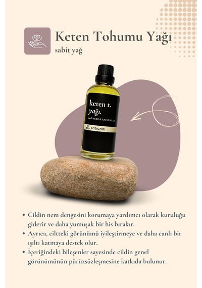 Sabunal Keten Tohumu Yağı 100 ML Cilt Nemlendirici Ve Sebum Dengeleyici
