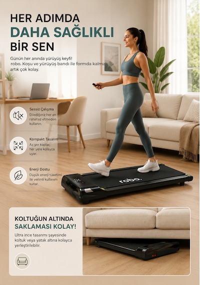 Robo Katlanır Yürüyüş Ve Koşu Bandı