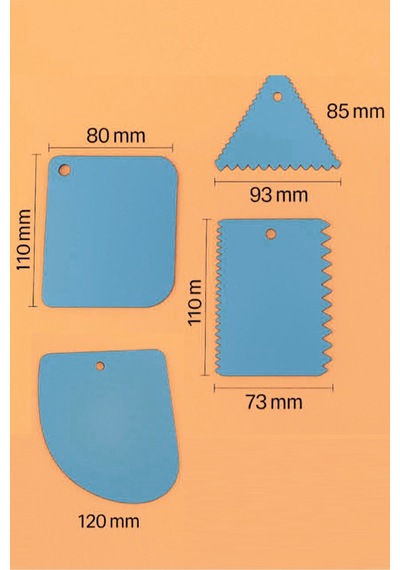 4'lü Set Hamur Kesme Ve Şekillendirme & Pasta Şekil Verme Aparatı - Mavi Mavi