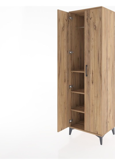 Hyperion Dolap 3 Raflı 2 Kapaklı Tek Askılı 60x44x195 Çam-çam Çam