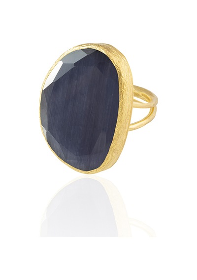 Kadir Jewellery 22 Ayar Altın Kaplama Kadın Fosil Taşlı Yüzük Mor 36425524