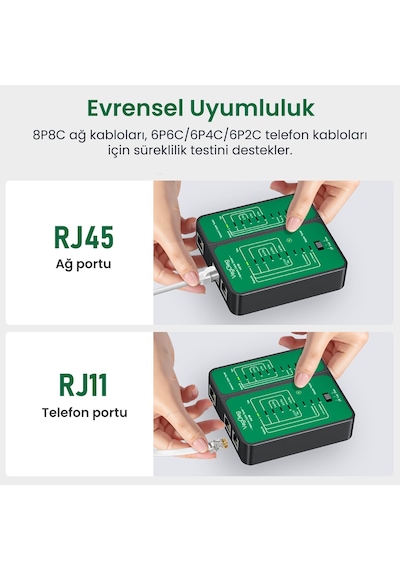 Veggieg Rj45 Rj11 Uyumlu Cat6 Cat7 Cat8 Poe Destekli Network Ethernet Test Cihazı