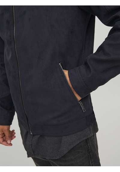 Jack & Jones Erkek Rocky Deri Ceket Lacivert - Siyah