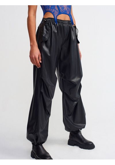 Dilvin Suni Deri Jogger Siyah