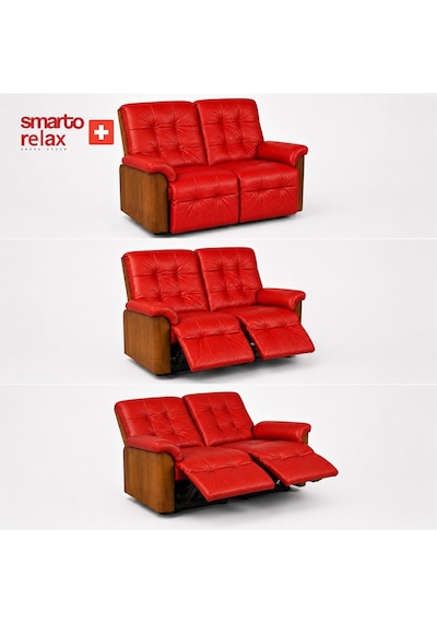 Smarto Relax Berlin İkili Yatar Ayak Uzatmalı Ergonomik Deri Tv Koltuğu Baba Koltuğu Kırmızı