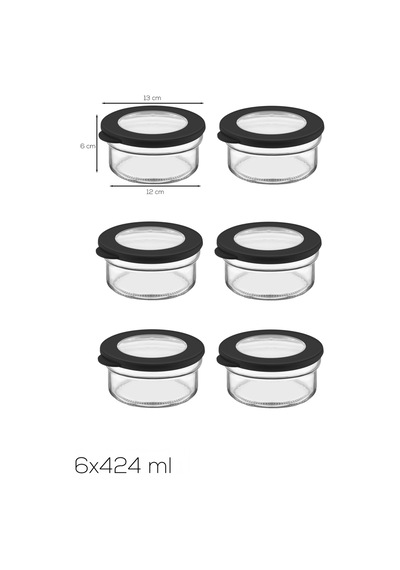 Porsima 4381 Flat 6 Lı Cam Çok Amaçlı Saklama Kabı