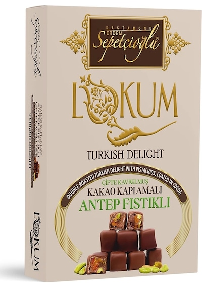 Erdem Sepetçioğlu Kakao Kaplamalı Antep Fıstıklı Çifte Kavrulmuş Lokum 200 G