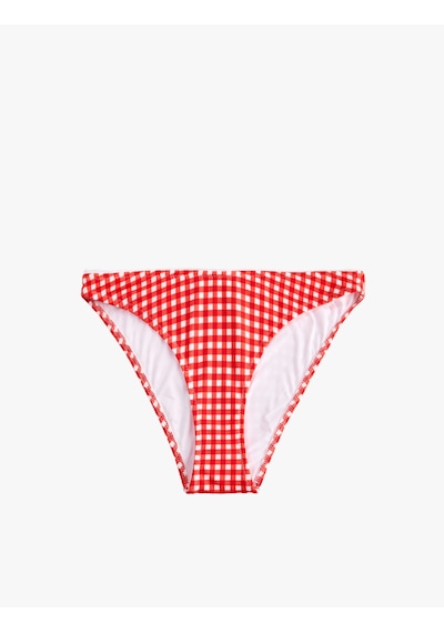 Koton Koton X Sibil Çetinkaya - Pötikare Desenli Bikini Altı Kırmızı Ekose 6sak00219mm Kırmızı Ekoseli