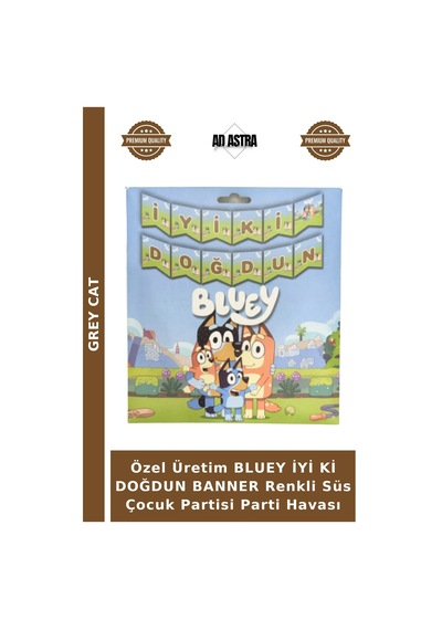 Özel Üretim Bluey İyi Ki Doğdun Banner Renkli Süs Çocuk Partisi Parti Havası Çok Renkli