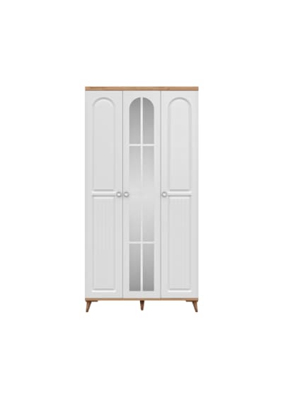 Bohem 3 Kapaklı Aynalı Komple Mdf Gardırop - Elbise Dolabı Bohem 3 Kapaklı Aynalı Komple Mdf Gardırop - Elbise Dolabı