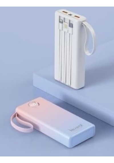 H004 20000 Mah Power Bank Pd 30w Ve Usb 22.5w Fast Hızlı Şarj Dahili Type C Ve Lightning Kablolu Dünya Standartlar