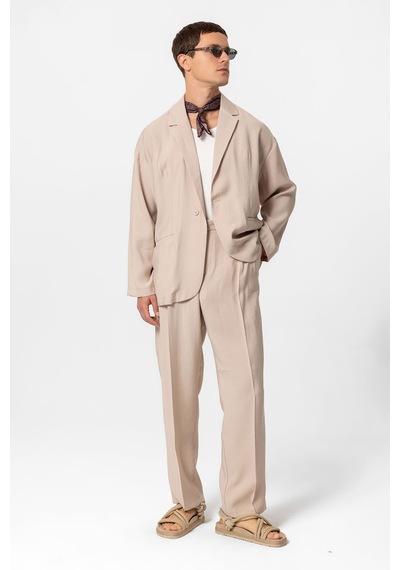 Antioch Oversize Astarsız Erkek Blazer Ceket Bej