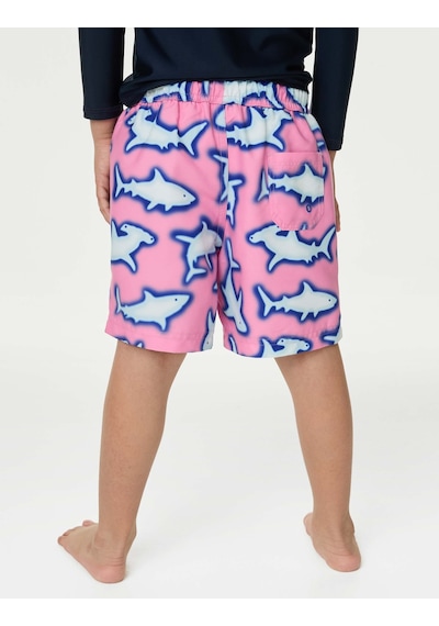 Marks & Spencer Köpekbalığı Desenli Deniz Şortu (2-7 Yaş) T88003976W Pembe