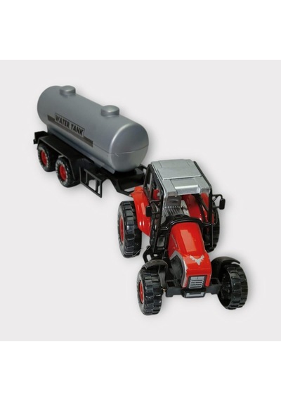 Çek Bırak Römorklu Traktör 25cm - Kırmızı Su Tankı Kırmızı
