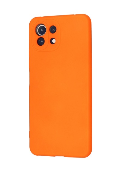 Xiaomi Mi 11 Lite Uyumlu Kılıf Nano İçi Kadife Silikon - Turuncu