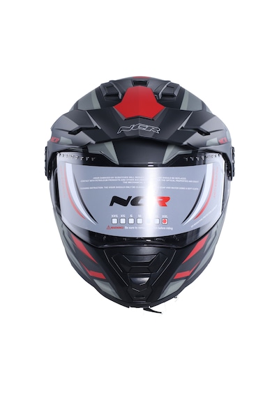 Ncr X-Cross Kırmızı Grafik Ece-22.06 Çene Açılır Kask Kırmızı Gri