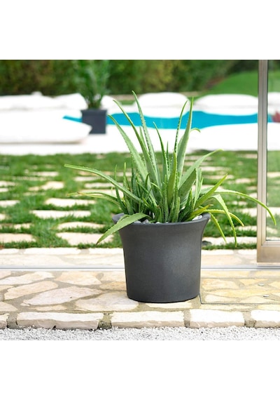 Vaso Flora Classic 45 Plastik Saksı Antrasit