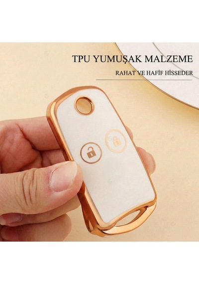 Honda Civic Jazz C-rv H-rv C-rz Accord 2 Tuş Gold Kenar Tpu Anahtar Kılıfı Siyah