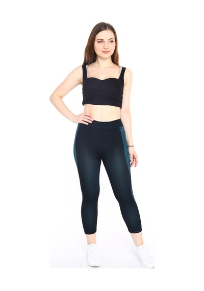 Escetic Kadın Spor Siyah Kısa Tayt, Yumuşak Kumaş-4303 - Xs/s