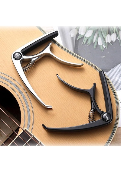 Maxword Q10-gr Çinko Alaşımlı Profesyonel Kapo Üst Kalite Capo Tüm Gitarlar İle Uyumlu