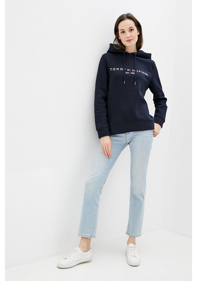 Tommy Hilfiger Bayan Kapşonlu Sweatshirt Lacivert