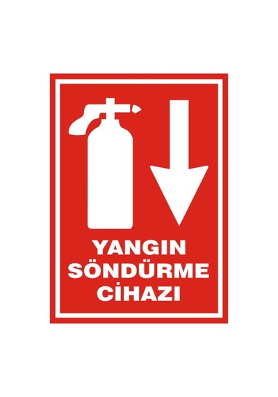 Yangın Söndürme Cihazı Aşağı Ok Levhası