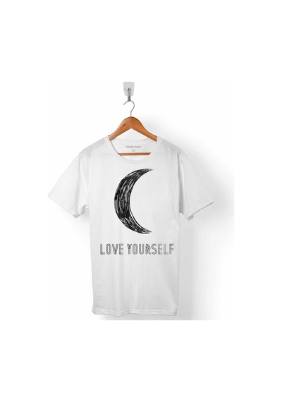 Love Yourself Kendin Sev Yarım Ay Erkek Tişört 001