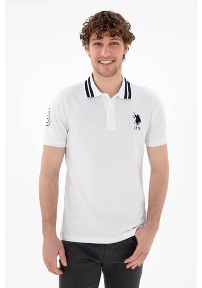 U.S. Polo Assn. Gsd01ıy026 Beyaz Erkek Polo Yaka T-shirt Pu-8728 L