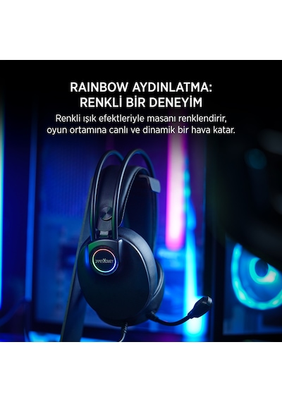 James Donkey 713 Rainbow 7.1 Siyah Gaming Kulaklık